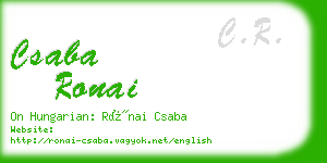 csaba ronai business card